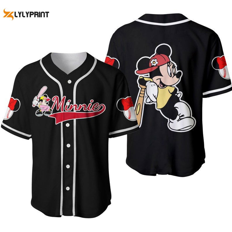 Minnie Mouse Disney Cartoon Graphics All Over Print Unisex Baseball Jersey - lylyprint.com