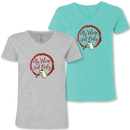 My Wine and Only - Ladies T-Shirt V-Neck