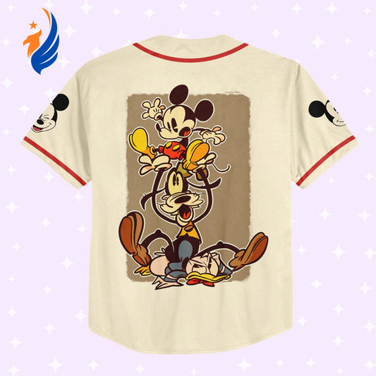 Custom Mickey Classic Funny Baseball Jersey - Perfect Disney Gift for Kids Youth & Adults - Bafud