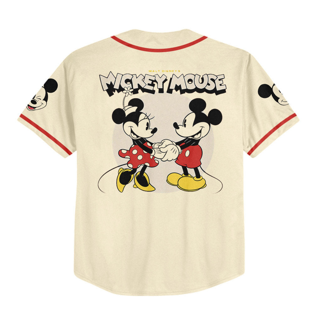 Custom Mickey Classic Love Baseball Jersey - Personalized Name Kids to Adult Sizes 3D Disney Outfit for Fans - Bafud