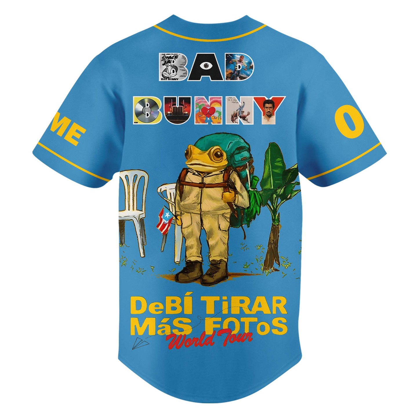 Personalized Bad Bunny Classic Blue Baseball Jersey