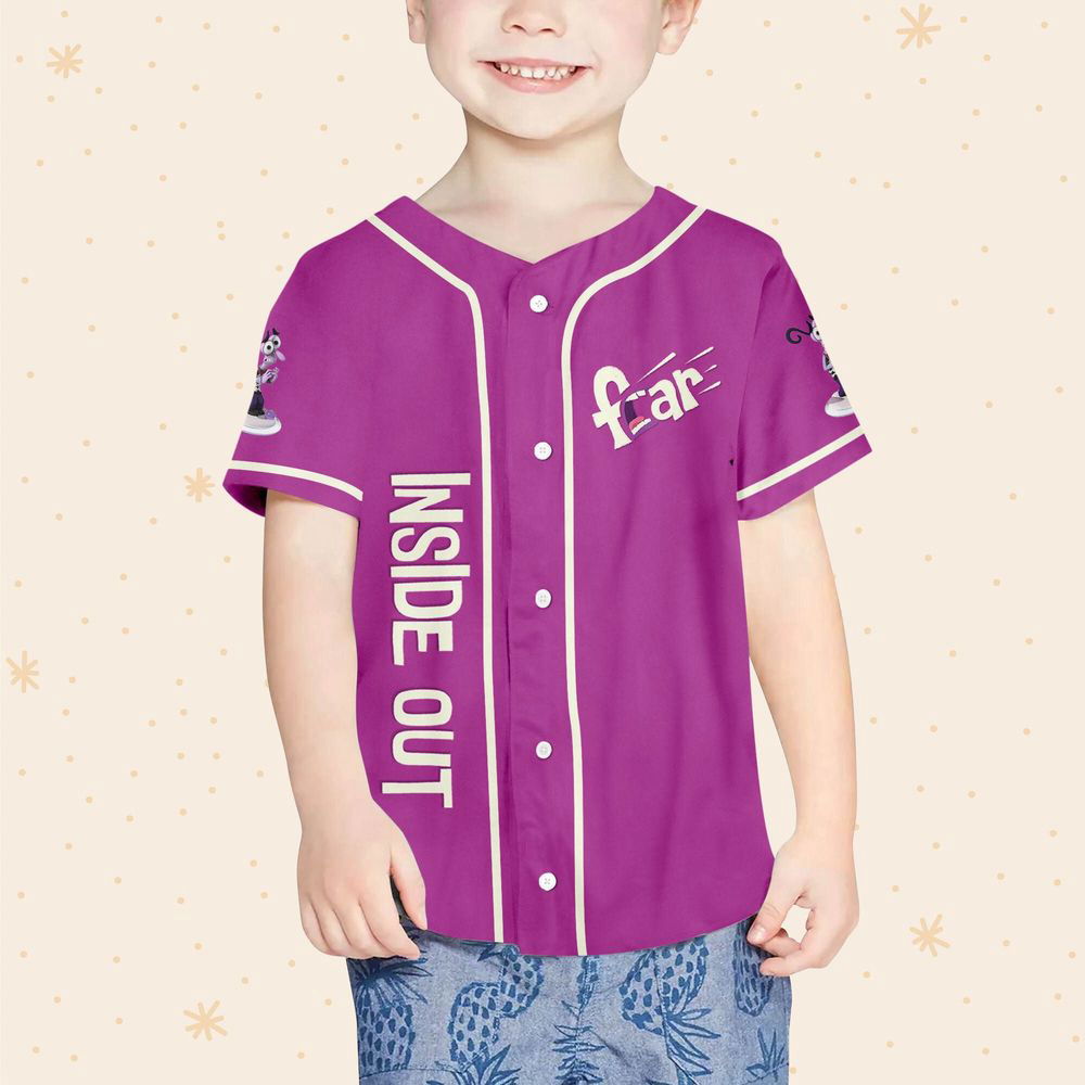 Personalized Disney Inside Out Fear Typographic Emotions Baseball Jersey - lylyprint.com