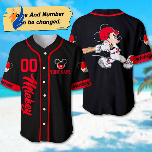 Custom Mickey Mouse Baseball Jersey: Personalized Player Shirt 3D Printed Cartoon Design Funny Birthday Gift for Kids - Bafud