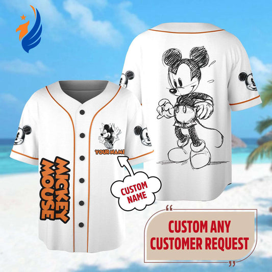 Personalized Mickey Mouse Shirt - Baseball & Basketball Jerseys for Funny Magic Kingdom Family Trips - Bafud