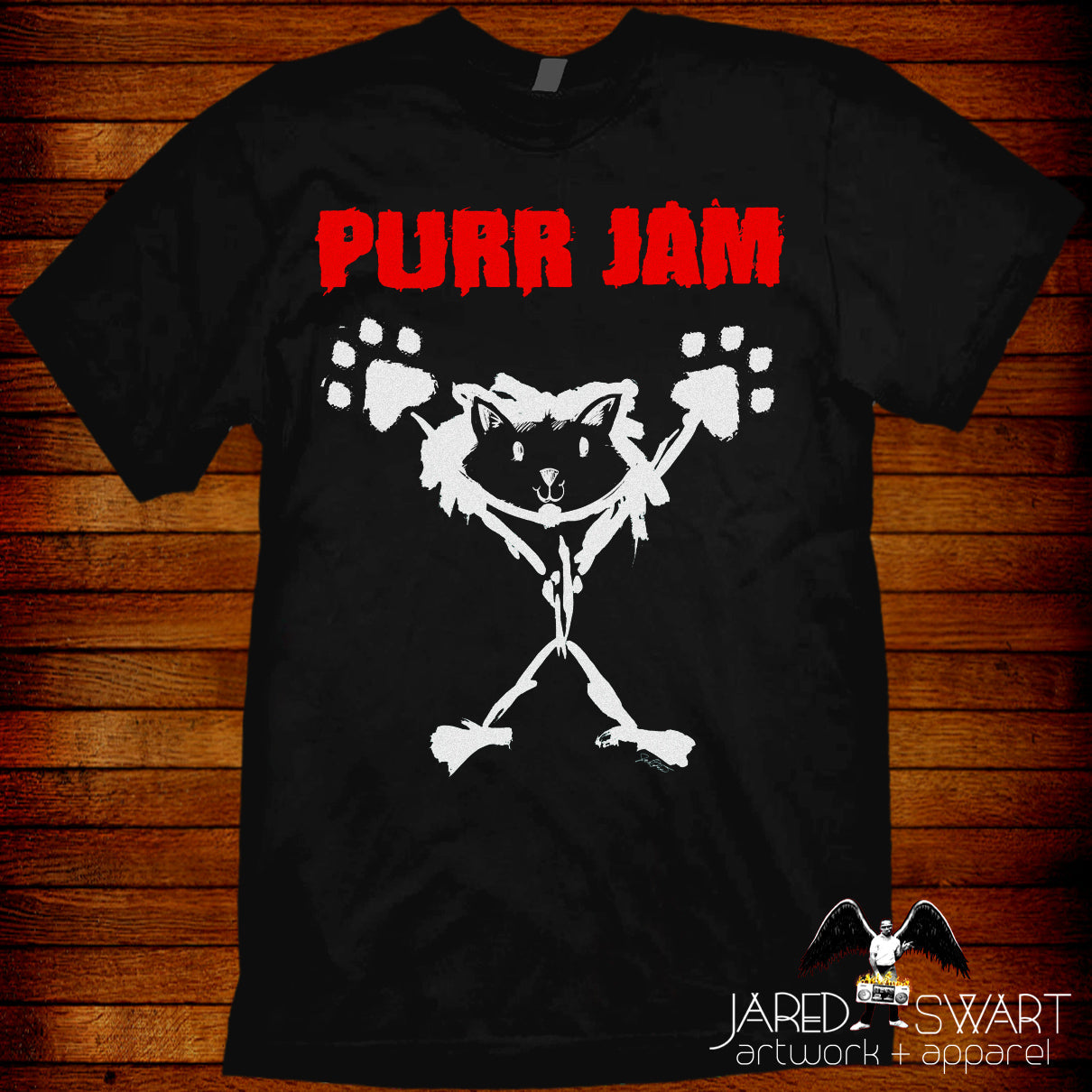 Cat World parody T-Shirt Purr Jam