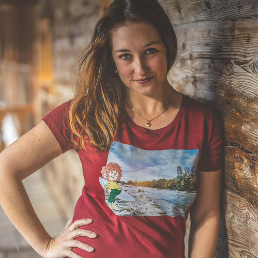 Â®Pumuckl Damen T-Shirt "Surfer-Kobold"