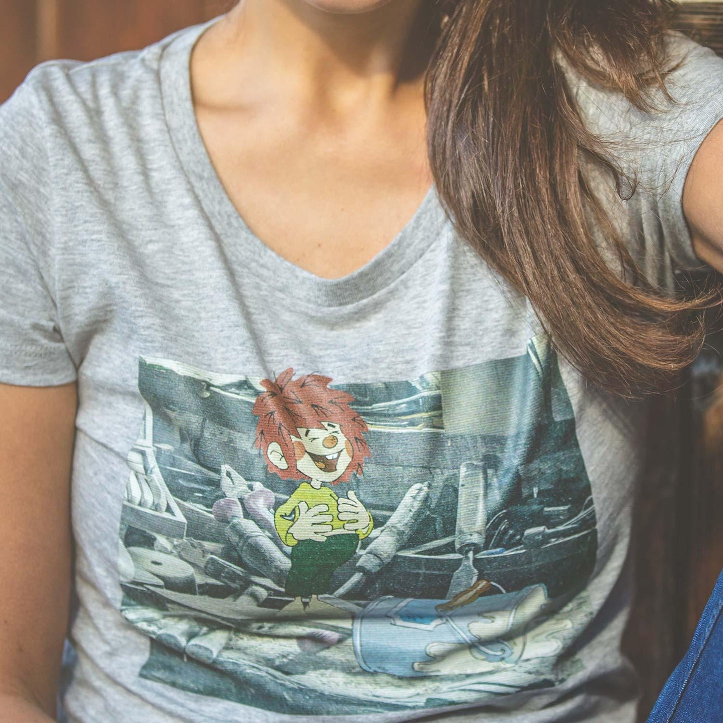 Â®Pumuckl Damen T-Shirt "Werkstatt"
