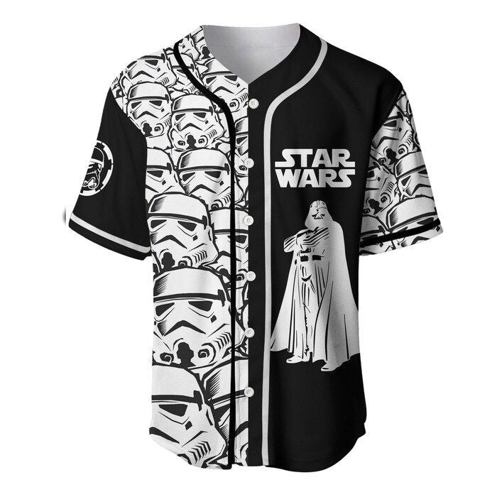 Star Wars Stormtrooper Black Cute Disney Unisex Cartoon Graphics Casual Outfits Custom Baseball Jersey Gifts for Fans - lylyprint.com