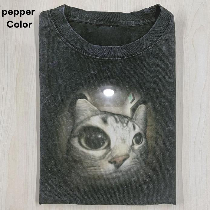strange cat Graphic T-shirt, cotton cat funny T-shirt, Retro Funny Vintage Tee, Unisex Meme Cringe Funny Dumb Shirt, FUNNY CUTE shirts for women