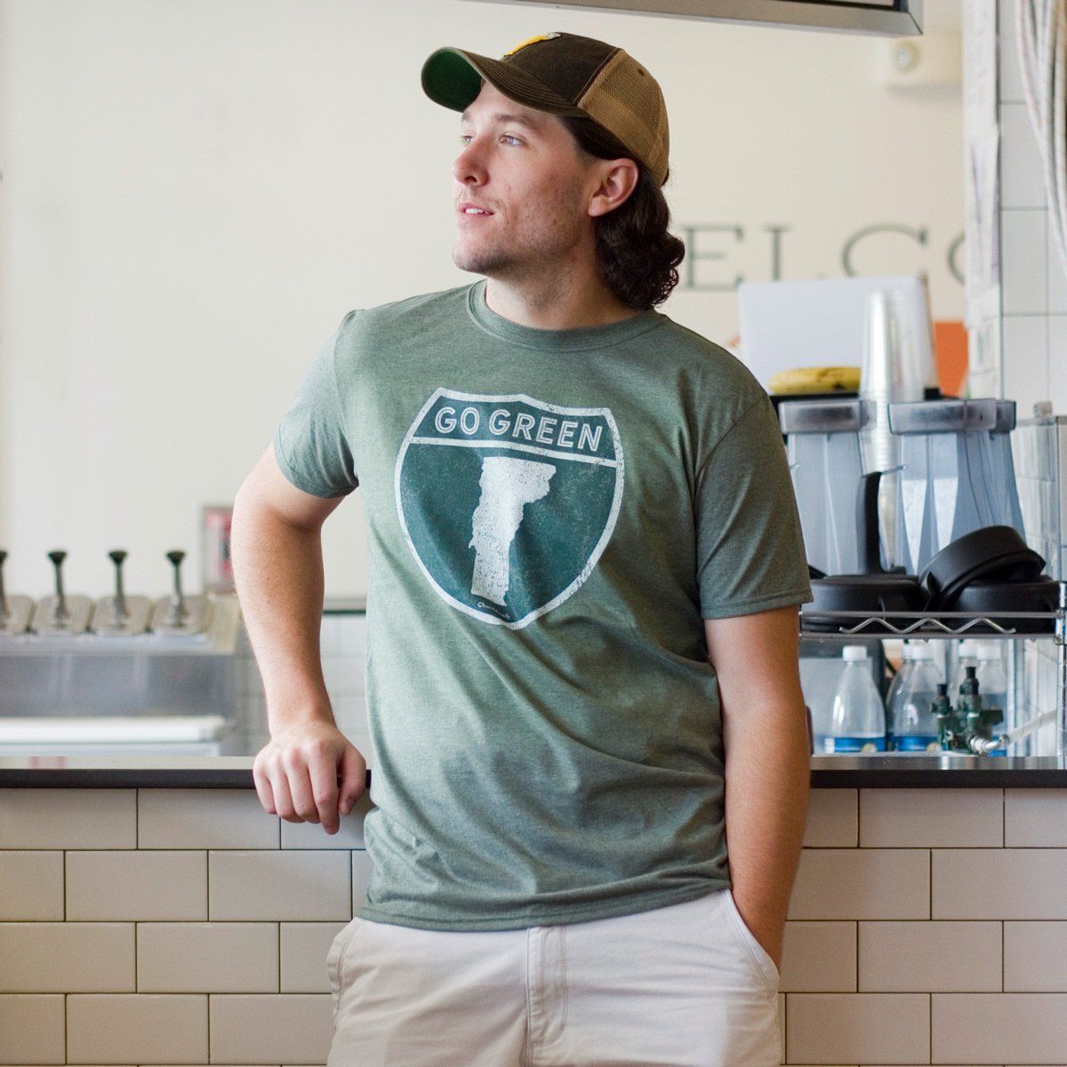 Go Green Vermont Highway Sign T-Shirt