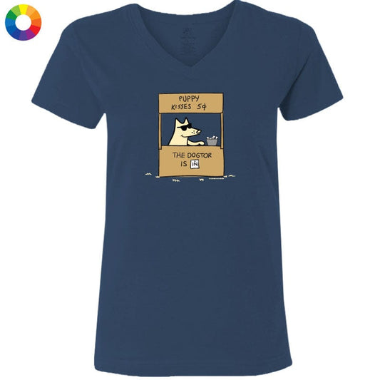 The Dogtor is In - Ladies T-Shirt V-Neck