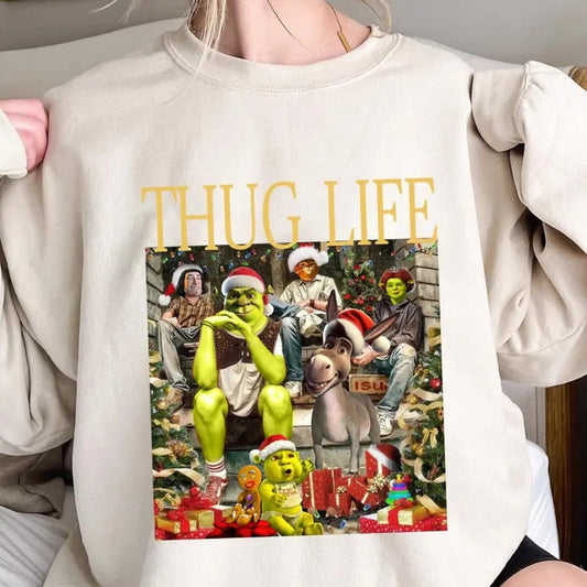 Thug Life Christmas sweatshirt/hoodie/tshirt, Thug Life Shrek Christmas Sweatshirt, Shrek Christmas Shirt, Funny Shrek Christmas Shirt, Shrek Xmas Shirt.