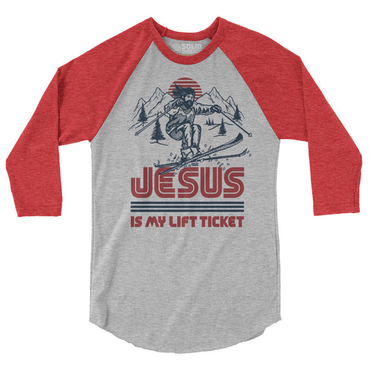 Unisex Jesus Is My Lift Ticket 3/4 Sleeve Baseball T-Shirt