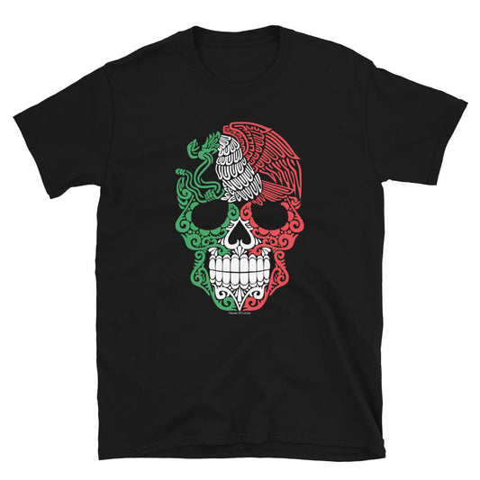 Calavera Mexicana con Aguila T-Shirt