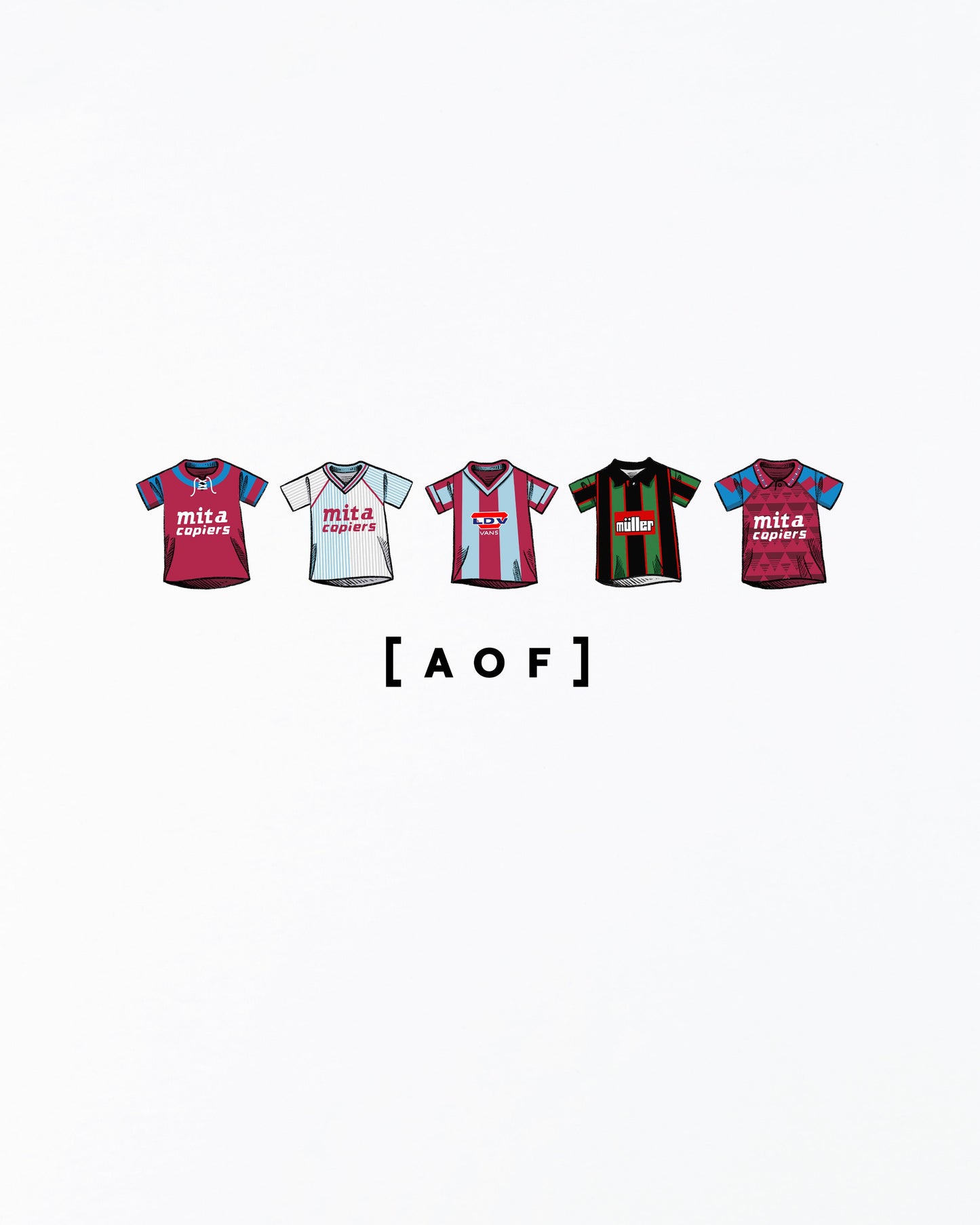 AVFC Printed Classics White Tee