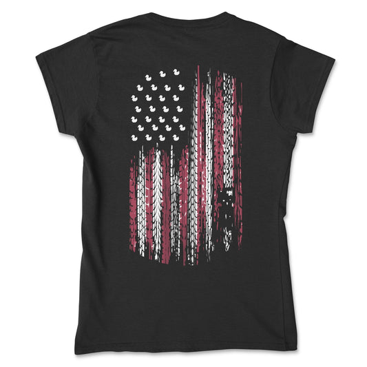 Women's American Flag Tire Track Duck Tee
