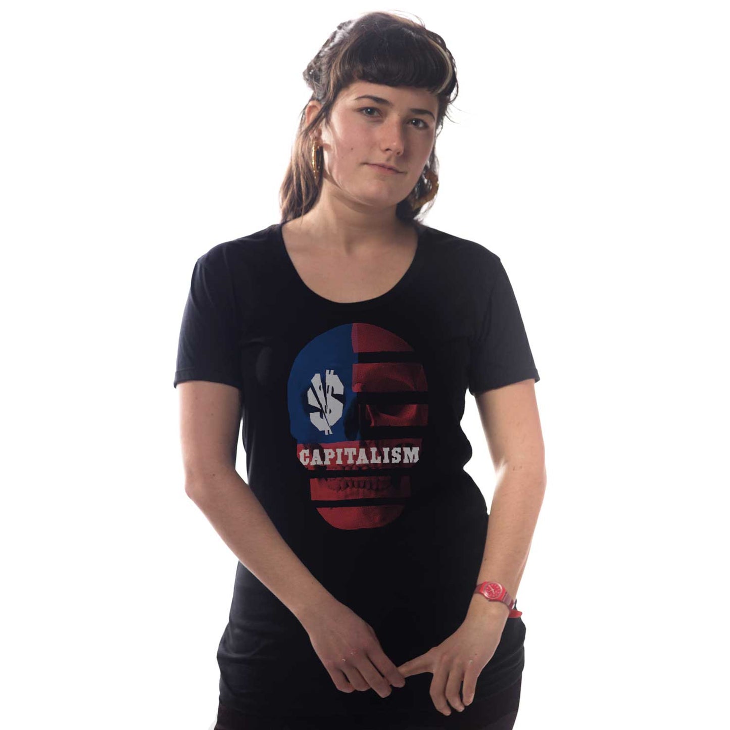 Women's Capitalism Skull T-shirt | Supports Income Equality