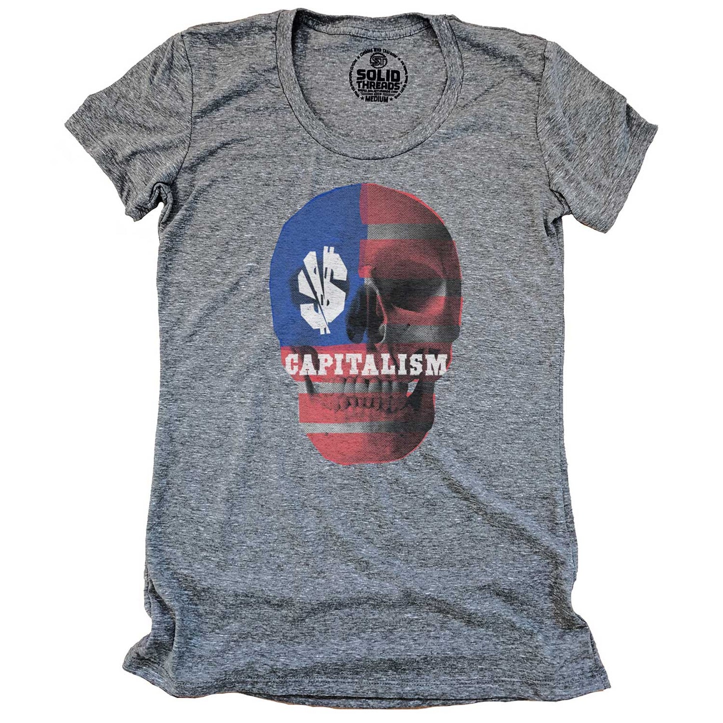 Women's Capitalism Skull T-shirt | Supports Income Equality