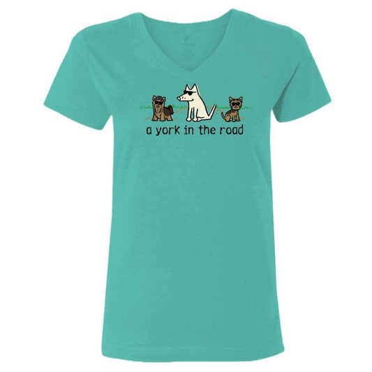 A York In the Road - T-Shirt Ladies V-Neck